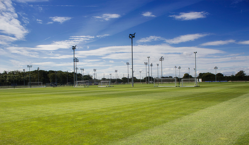 flood lights at a football training ground