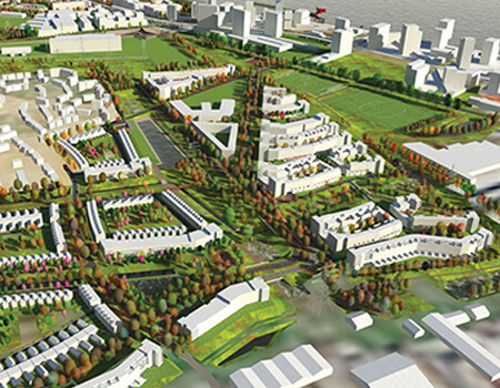 concept image of a new housing estate