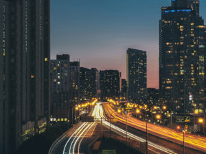 lighting scheme for a motorway